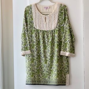 Calypso Beaded Dress/Tunic, Green/Earthy, Small